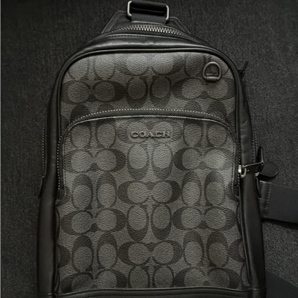 Coach Signature Black and Gray Men's Sling